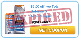 $3.00 off two Total Defense 5 Anti-Perspirant