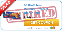 $0.40 off three Pillsbury Crescent Dinner Rolls