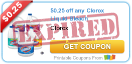 $0.25 off any Clorox Liquid Bleach