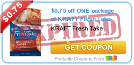 $0.75 off ONE package of KRAFT Fresh Take