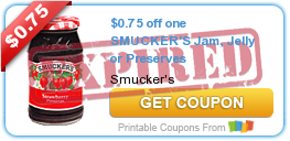 $0.75 off one SMUCKER'S Jam, Jelly or Preserves