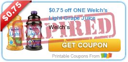 $0.75 off ONE Welch's Light Grape Juice