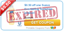 $0.50 off one Suave Everlasting Sunshine product