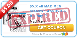 $5.00 off MAD MEN Seasons 1-4 on DVD & Blu-Ray­™