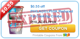 $0.55 off PHILADELPHIA Reduced Fat Cooking Creme