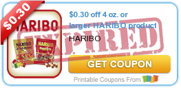 $0.30 off 4 oz. or larger HARIBO product