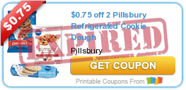 $0.75 off 2 Pillsbury Refrigerated Cookie Dough