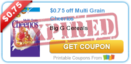 $0.75 off Multi Grain Cheerios