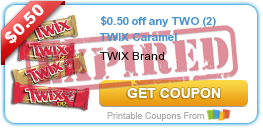 $0.50 off any TWO (2) TWIX Caramel