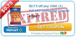 $0.75 off any ONE (1) KRAFT Shredded Cheese