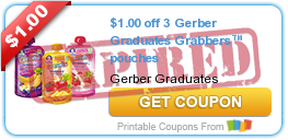 $1.00 off 3 Gerber Graduates Grabbers™ pouches