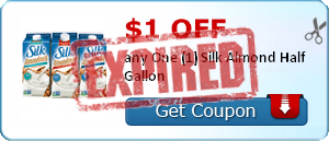 $1.00 off any One (1) Silk Almond Half Gallon