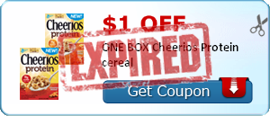 $1.00 off ONE BOX Cheerios Protein cereal