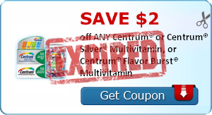 SAVE $2.00 off ANY Centrum® or Centrum® Silver® Multivitamin, or Centrum® Flavor Burst® Multivitamin