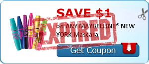 SAVE $1.00 on ANY MAYBELLINE® NEW YORK Mascara