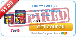 $1.00 off TWO (2) PLANTERS Nuts or Peanut Butter