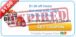 $1.00 off Heinz Ketchup AND ONE Ore-Ida product