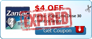 $4.00 off Zantac 75mg Low Dose 30 count or larger