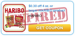 $0.30 off 4 oz. or larger HARIBO product