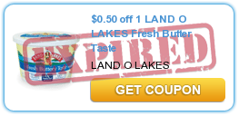 $0.50 off 1 LAND O LAKES Fresh Butter Taste