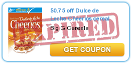 $0.75 off Dulce de Leche Cheerios cereal