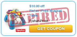 $10.00 off Fisher-Price Musical Table