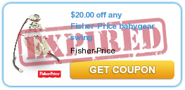 $20.00 off any Fisher-Price babygear swing