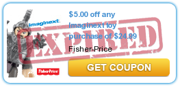 $5.00 off any Imaginext toy purchase of $24.99