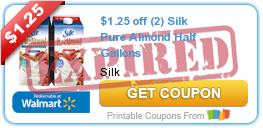 $1.25 off (2) Silk Pure Almond Half Gallons