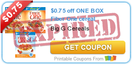 $0.75 off ONE BOX Fiber One cereal