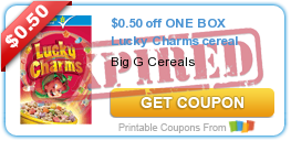 $0.50 off ONE BOX Lucky Charms cereal