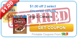 $1.00 off 2 select Cheerios cereals