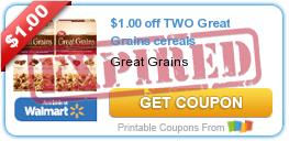 $1.00 off TWO Great Grains cereals