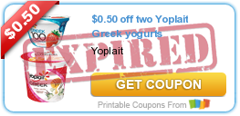 $0.50 off two Yoplait Greek yogurts