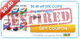 $0.40 off SIX CUPS Yoplait Yogurt