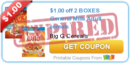 $1.00 off 2 BOXES General Mills Adult cereals