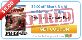 $5.00 off Shark Night on Blu-ray™ or dvd