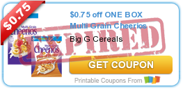 $0.75 off ONE BOX Multi Grain Cheerios