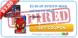 $3.00 off SPIDER-MAN HERO FX mask