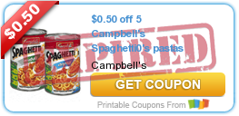 $0.50 off 5 Campbell's Spaghetti0's pastas