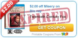 $2.00 off Misery on Blu-ray