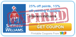 25% off paints, 15% off painting supplies