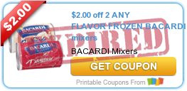 $2.00 off 2 ANY FLAVOR FROZEN BACARDI mixers