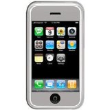 yooZoo Silicone Skin Case for Apple iPhone (1G) 8GB and 16GB, with Screen Protector - Fog White