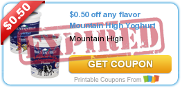 $0.50 off any flavor Mountain High Yoghurt