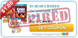 $1.00 off 2 BOXES General Mills Kid cereal