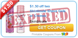 $1.50 off two Skintimate Shave Gels or Cremes