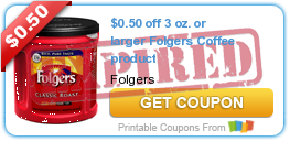 $0.50 off 3 oz. or larger Folgers Coffee product