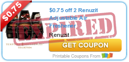 $0.75 off 2 Renuzit Adjustable Air Freshener