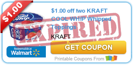 $1.00 off two KRAFT COOL WHIP Whipped Toppings